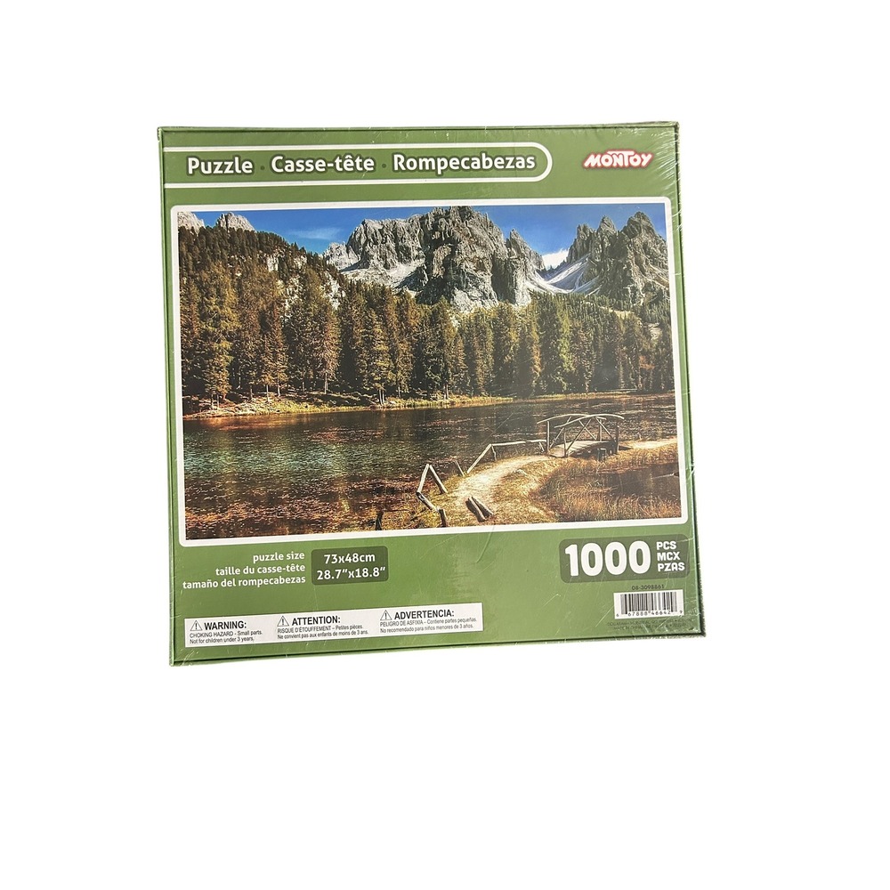 Montoy 1000 Pc Puzzle Mountain Lake Bridge Landscape New Sealed Family Unwind